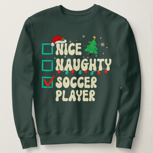 Nice Naughty Russian Christmas Pajama Humour Xmas  Sweatshirt (Design Front)