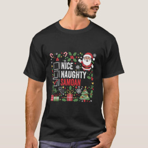 Nice Naughty Samoan Christmas Santa Claus Samoa  T-Shirt