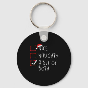 Nice Naughty Santa Hat Humor Vibe Key Ring