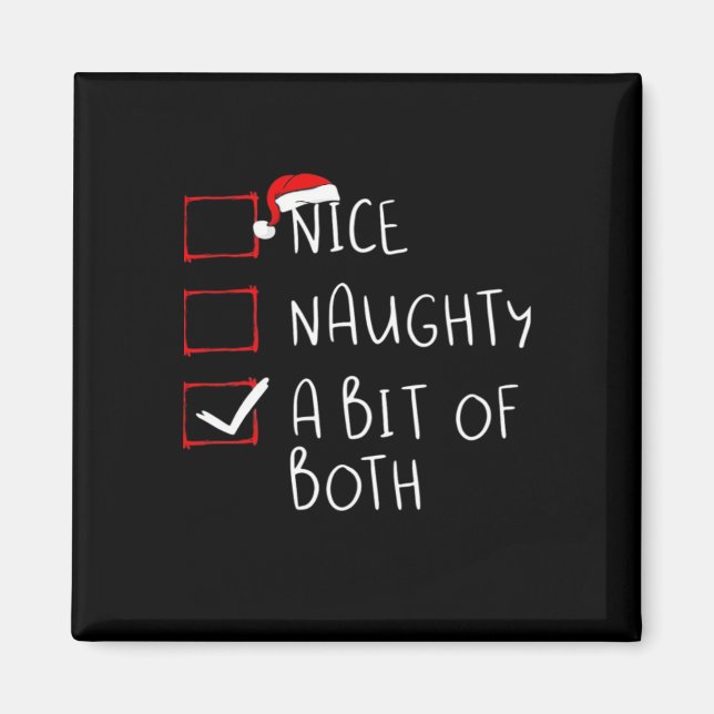 Nice Naughty Santa Hat Humor Vibe  Magnet (Front)