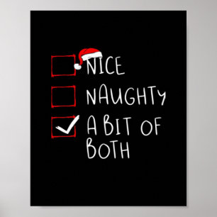 Nice Naughty Santa Hat Humor Vibe  Poster