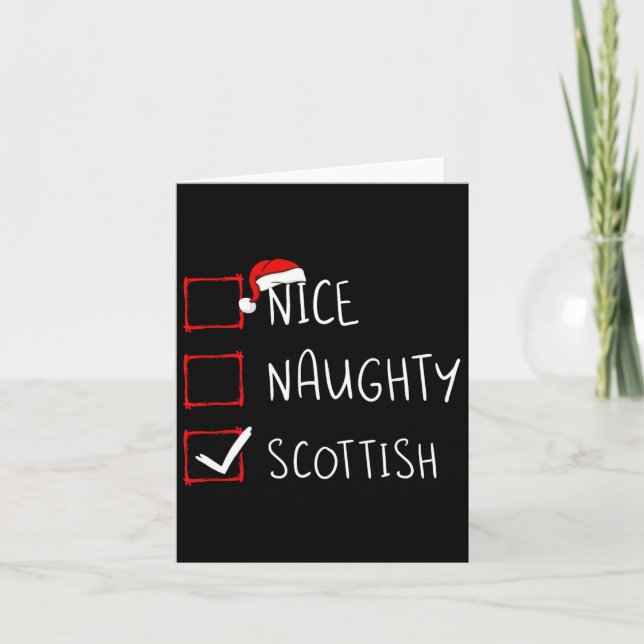 Nice Naughty Scottish Christmas Scotland Heritage  Card (Front)