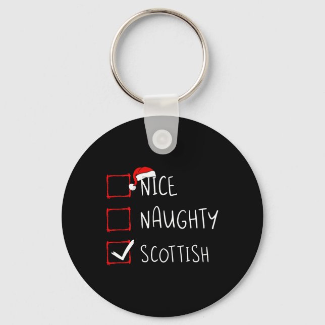 Nice Naughty Scottish Christmas Scotland Heritage  Key Ring (Front)