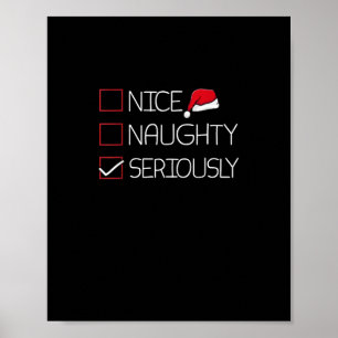 Nice Naughty Seriously Christmas Modern Style  Poster