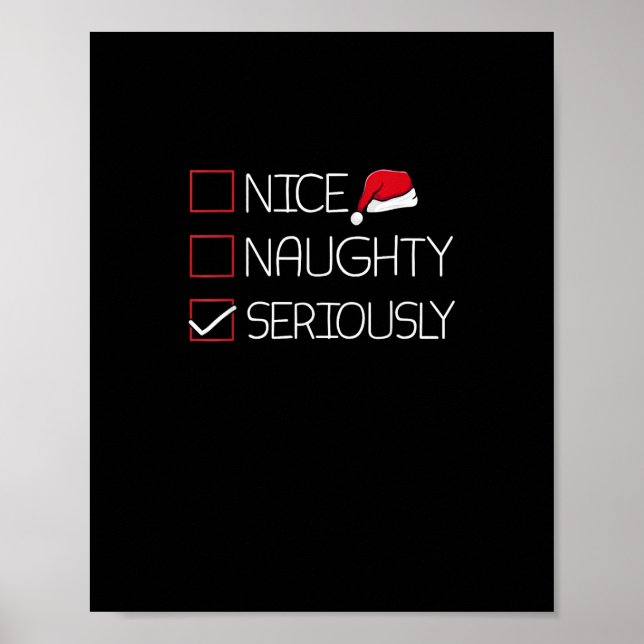 Nice Naughty Seriously Christmas Modern Style  Poster (Front)