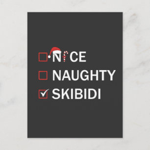 Nice Naughty Skibidi Funny Christmas Gen Alpha Invitation Postcard