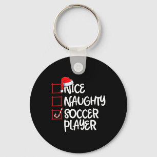 Nice Naughty Soccer Player Fun Soccer Christmas Li Key Ring
