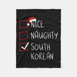 Nice Naughty South Korean Christmas South Korea He Fleece Blanket