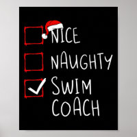 Nice Naughty Swim Coach Christmas List Xmas Santa