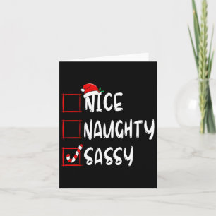 Nice Naughty Sy Christmas List Family Xmas Santa C Card