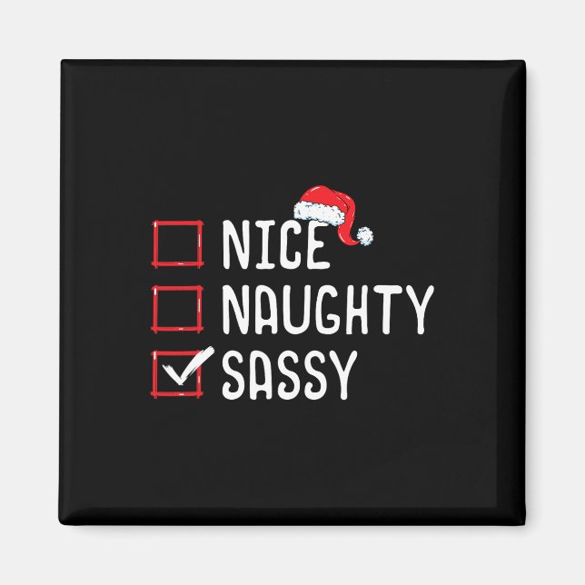 Nice Naughty Sy Christmas List  Magnet (Front)