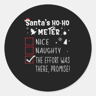 Nice Naughty The Was There Promise Christmas Classic Round Sticker