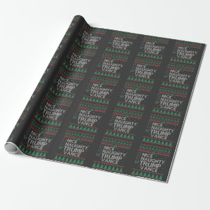 Nice Naughty Trump Vance Election Ugly Sweater  Wrapping Paper