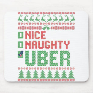 Nice Naughty Uber Funny Christmas Matching Gift Mouse Pad