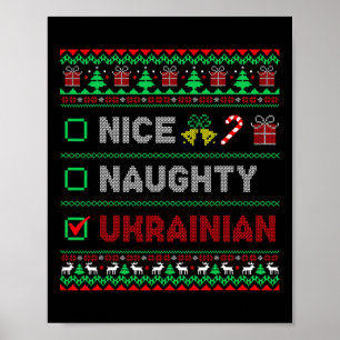 Nice Naughty Ukrainian Ugly Christmas Funny Women' Poster