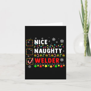 Nice Naughty Welder Christmas Colourful Matching J Card