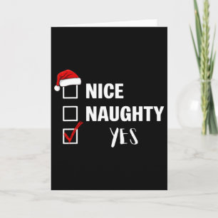 Nice Naughty Yes - Funny Santa Claus Christmas Card