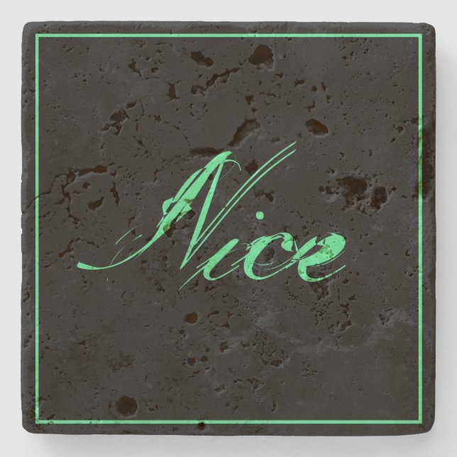 Nice neon-green stone coaster (Front)