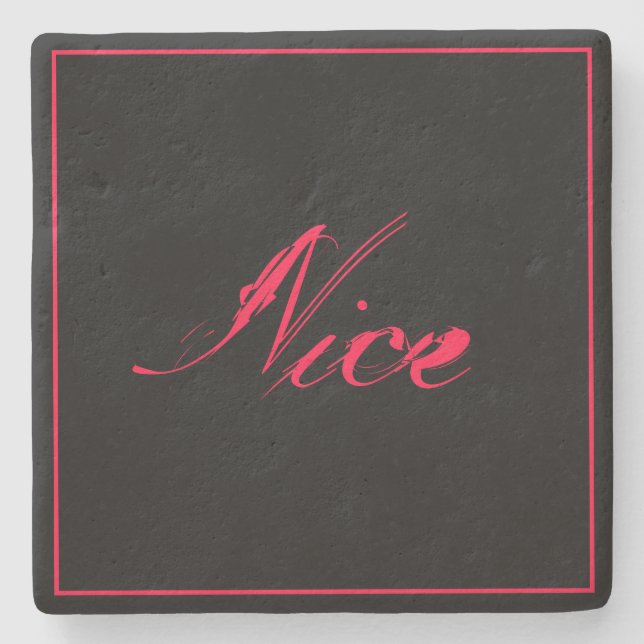 Nice neon pink stone coaster (Front)