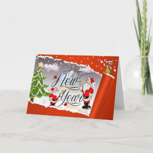 Nice New Year folded greeting card