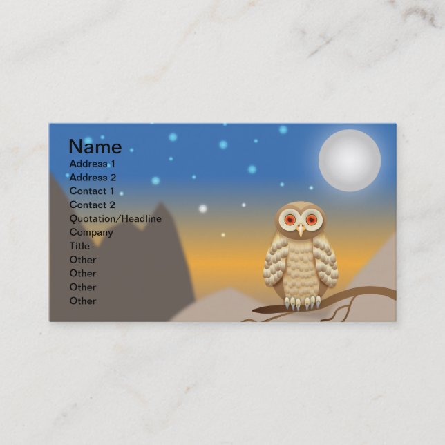 Nice owl business card (Front)