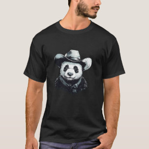 Nice Panda with Bandanna and Cowboy Hat Costume T-Shirt