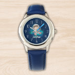 Nice pattern of children spacecraft watch<br><div class="desc">Nice patron with figure of an astronaut in outer space and the name of your children!! This design is ideal for space-loving children, a magnificent gift for children who are about to learn how to use their first watch can be given for either birthdays, christmas, end of course or any...</div>