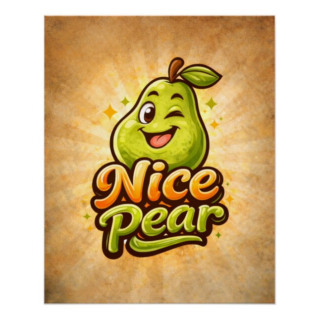 Nice Pear - Feelin Fruity - Foodie Fiends Poster (Front)