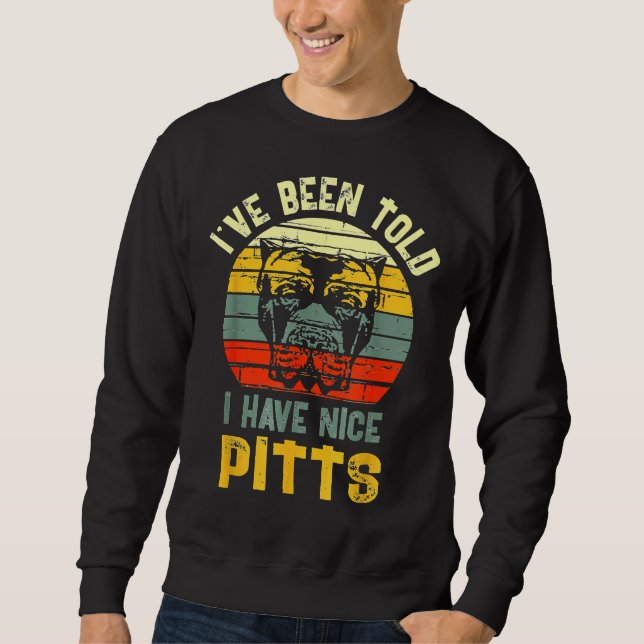 Nice Pitts Pitties Funny Pun Pitbull Pittie Mum 19 Sweatshirt (Front)