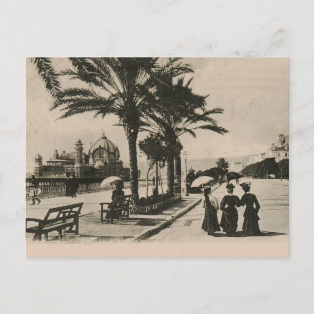 Nice promenade by the beach Replica postcard 1908 (Front)