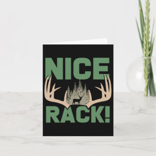 Nice Rack Antlers Deer Funny Hunting Hunter Humour Card
