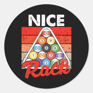 Nice Rack Funny Billiards Player Pool Billiard Vin Classic Round Sticker