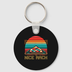Nice Rack Funny Billiards Player Vintage Pool Bill Key Ring