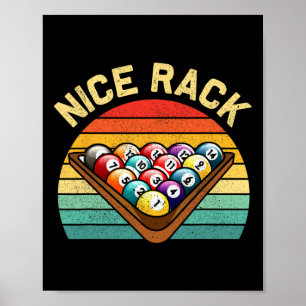 Nice Rack Funny Billiards Player Vintage Pool Bill Poster