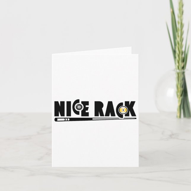 Nice Rack Pool Billiards Player Funny 1  Card (Front)
