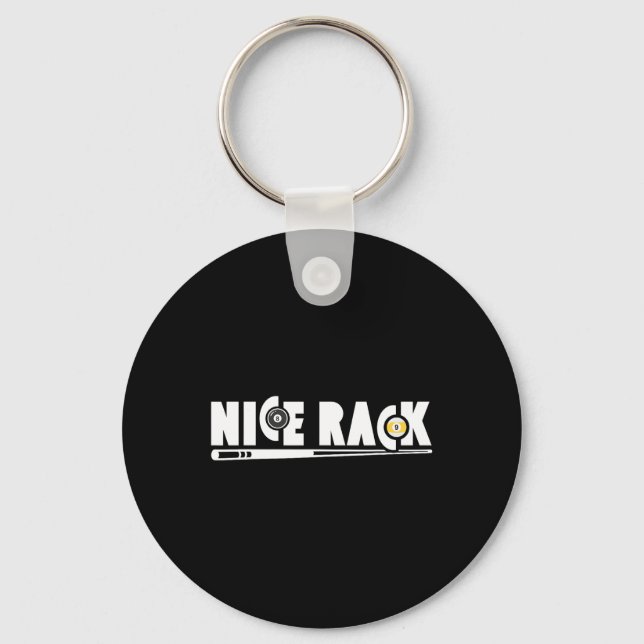 Nice Rack Pool Billiards Player Funny  Key Ring (Front)