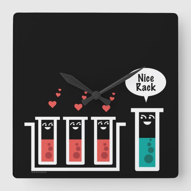 Nice Rack Square Wall Clock (Front)