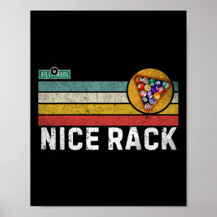 Nice Rack Vintage Pool Player Snooker Funny Billia Poster