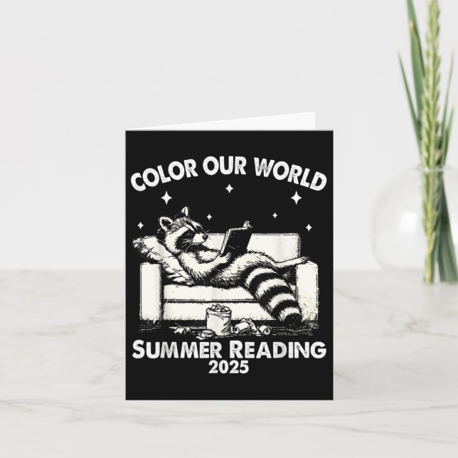 Nice Racoon Book Lover Summer Reading 2025  Card (Front)