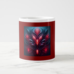 Nice Red and Blue Fractal With A Floral Hint Large Coffee Mug