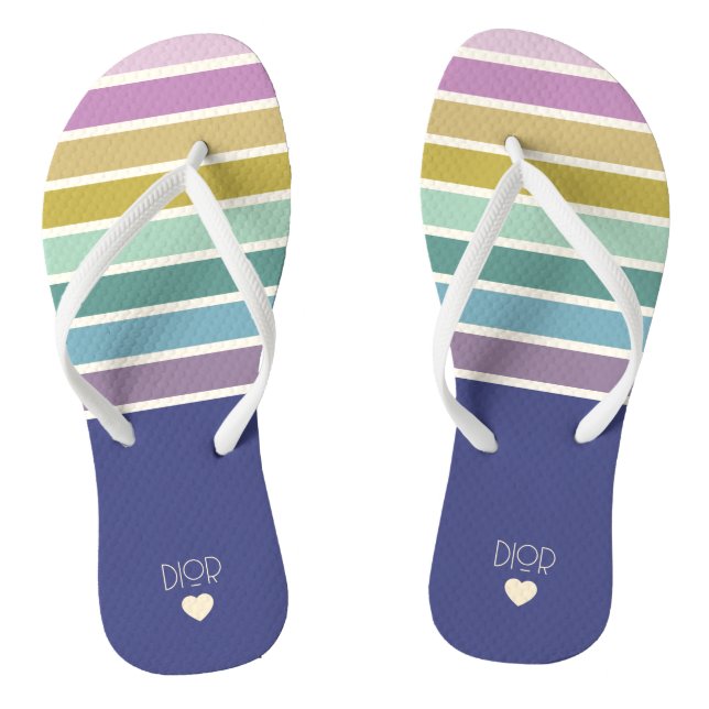 Nice Retro Striped Pattern Jandals (Footbed)