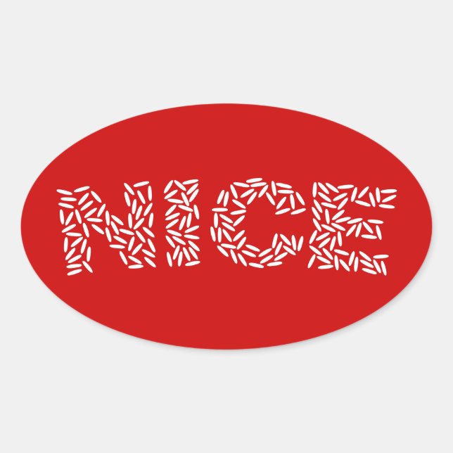 Nice Rice Oval Sticker (Front)
