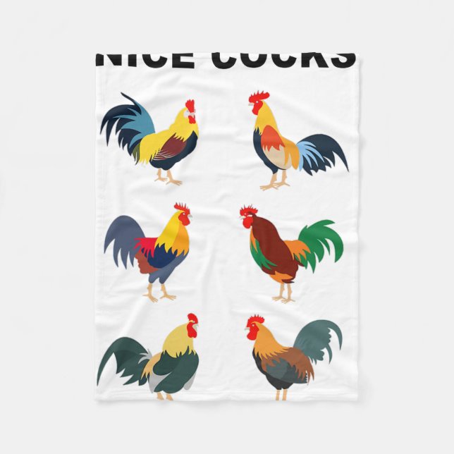 Nice S Funny Rooster Farm Chicken  Fleece Blanket (Front)