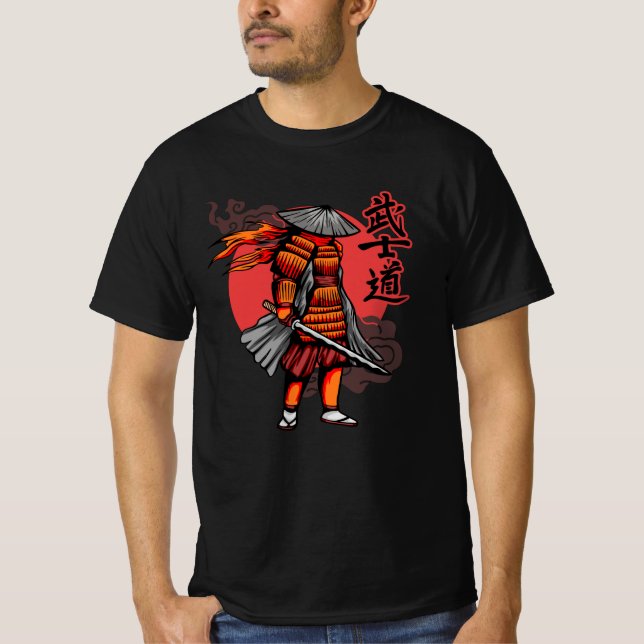 Nice Samurai Retro - Samurai Holding Katana T-Shirt (Front)