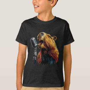 Nice Singing Capybara for Karaoke Boys and Girls T-Shirt