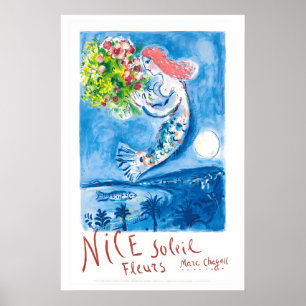 Nice Soleil Fleurs Sun Flowers Vintage Travel Poster