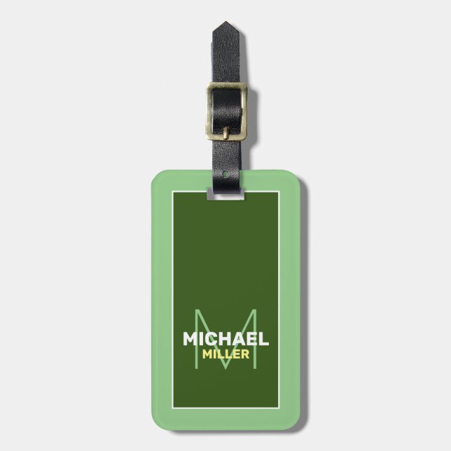 nice solid Green Luggage Tag (Front Vertical)