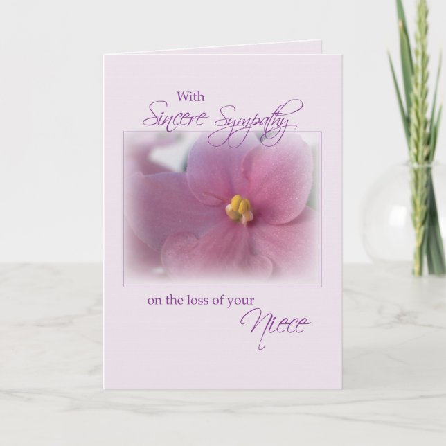 Nice, Sympathy, Lilac Card (Front)