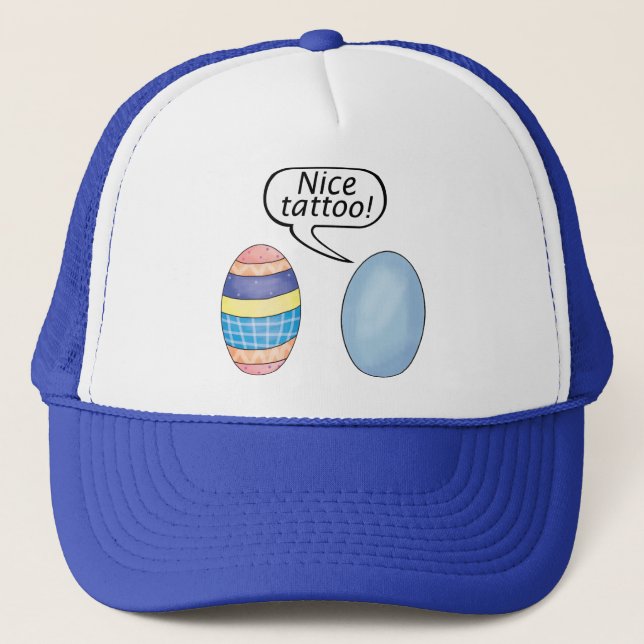 Nice Tattoo Easter Eggs Trucker Hat (Front)