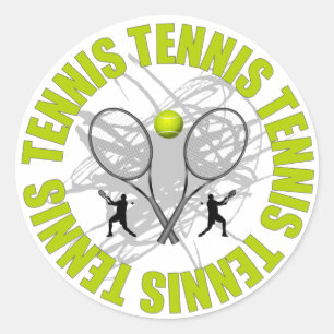 Nice Tennis Emblem Classic Round Sticker